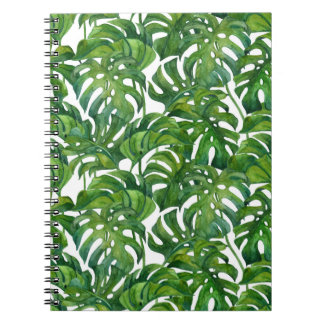 Green Monstera Verlasse tropisch nahtlos Notizblock