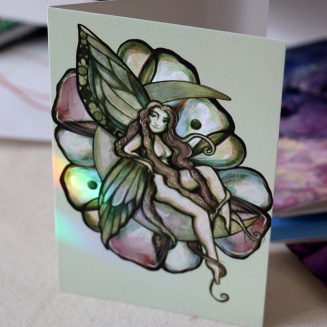 Green Moon Fairy Blume MoonChild Feries Karte (Von Creator hochgeladen)