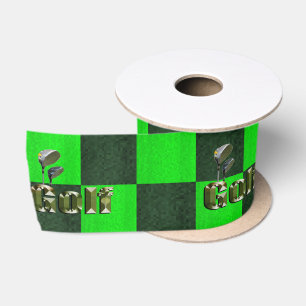 Green Mosaic Golf Clubs, Satin Ribbon Satinband