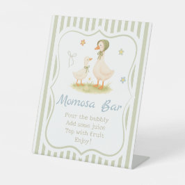 Green Mother Gänse Baby Dusche Momosa Bar Sockelschild