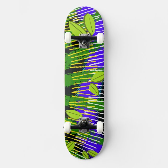 Green Motion – Abstrakte Natur Skateboard (Vorderseite)