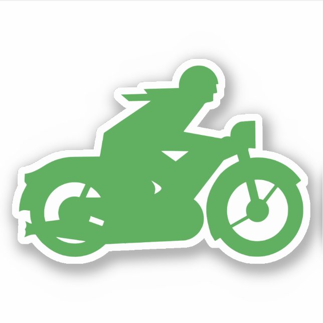 Green Motorbiker-Zeichen Aufkleber (Vorderseite)
