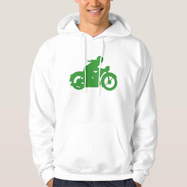 Green Motorbiker-Zeichen Hoodie (Vorderseite)