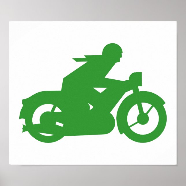 Green Motorbiker-Zeichen Poster (Vorne)