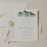 Green Mountain Country Calligraphy Bat Mitzvah Einladung<br><div class="desc">Diese grüne Berglandkalligrafie Fledermaus mitzvah Einladung ist perfekt für eine rustikale Fledermaus Mitzvah. Das Design besticht durch einen handbemalten,  wasserfarbenen Berg,  der ein Landschaftsmotiv inspiriere.</div>