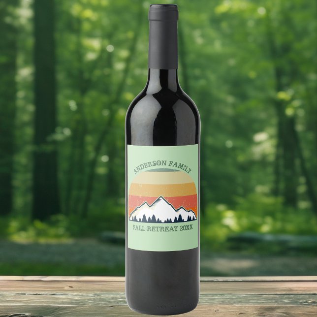 Green Mountain Sunset Forest Family Wiedersehen Pa Weinetikett (Von Creator hochgeladen)