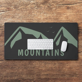 Green Mountains Black Desk Mat Schreibtischunterlage