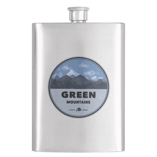 Green Mountains Vermont Camping Flachmann (Vorderseite)