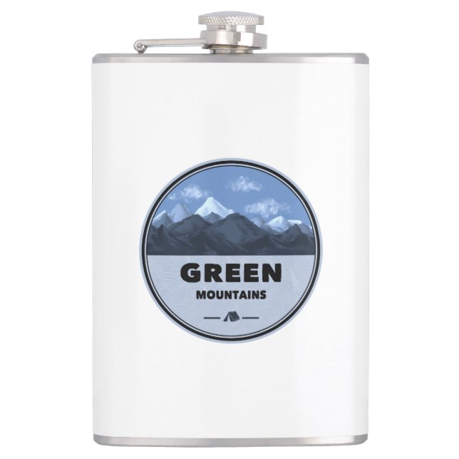 Green Mountains Vermont Camping Flachmann (Vorderseite)