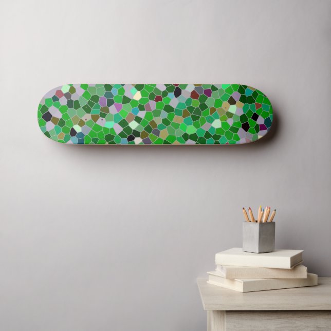 GREEN Multicolored Garden Pattern Skateboard (Wandkunst (Horz))