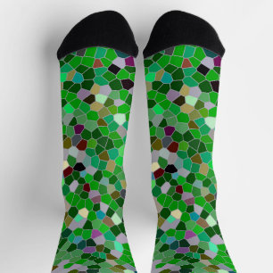 GREEN Multicolored Garden Pattern Socken