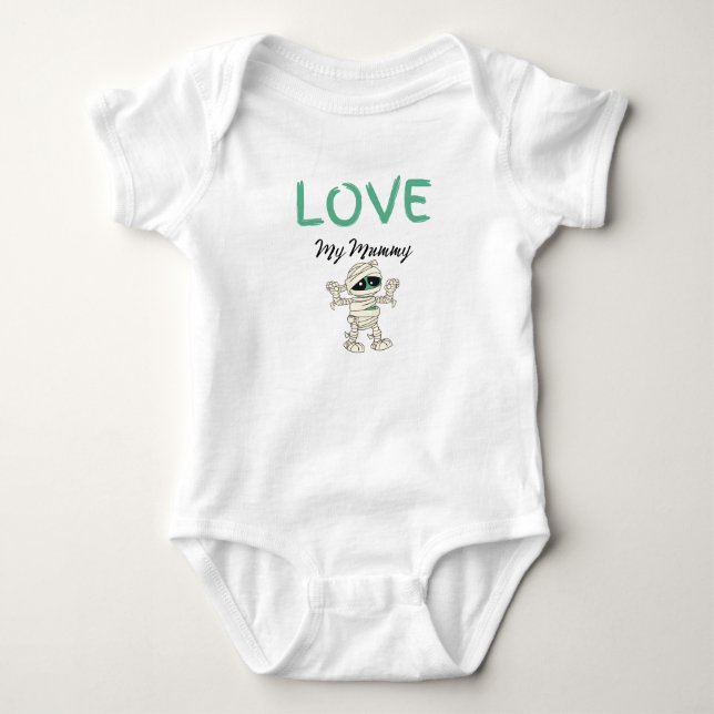 Green Mummy Liebe My Mummy Baby Halloween Baby Strampler (Vorderseite)