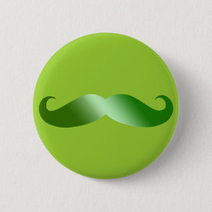 Green Mustache Button
