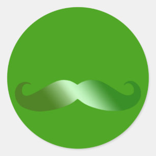 Green Mustache Irish Mustache Runder Aufkleber