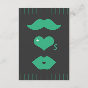 Green Mustache Wedding RSVP Karte