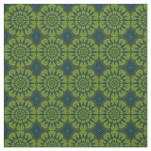 Green Navy Blue Modern Ethnic Textile Tribal Print Stoff