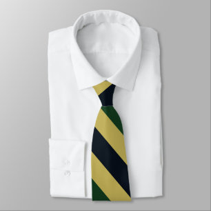 Green Navy et Gold University Cravate en bande