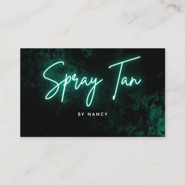 Green Neon Spray Tan Visitenkarte (Vorderseite)