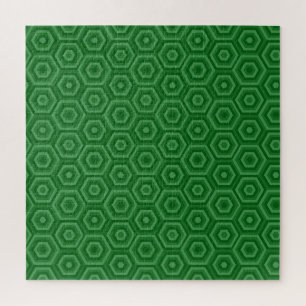 Green Nested Hexagons Jigsaw Puzzle