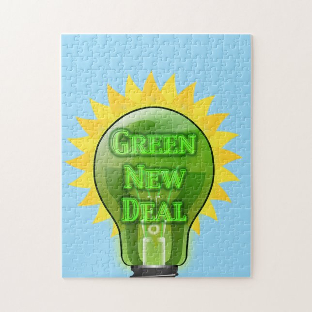 Green New Deal Light Bulb (Vertikal)