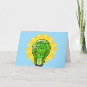 Green New Deal Light Bulb Karte