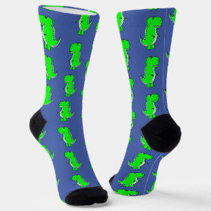 Green Niedlich Dino White Socken