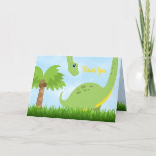 Green Niedlich Dinosaurier Vielen Dank, geklappte Dankeskarte