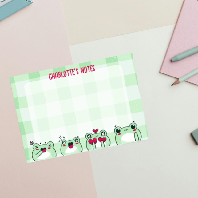 Green Niedlich Kids Personalizable Manga Cartoon F Post-it Klebezettel (Von Creator hochgeladen)