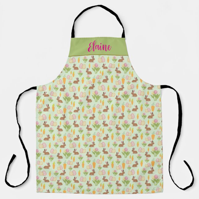 Green Niedlich Oaster Schürze mit Bunny Personalis (Vorderseite)