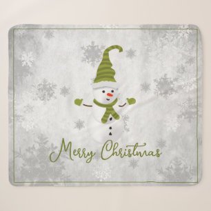 Green Niedlich Snowman Holiday Sherpa Blanket Sherpadecke