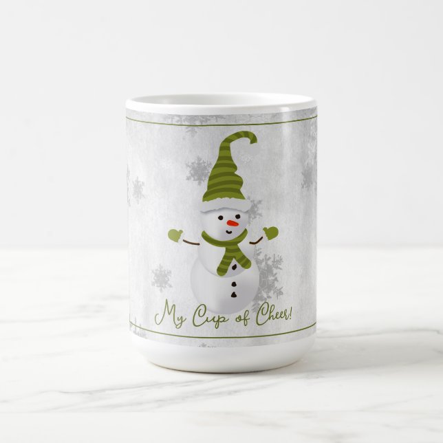 Green Niedlich Snowman Holiday Tasse (Mittel)
