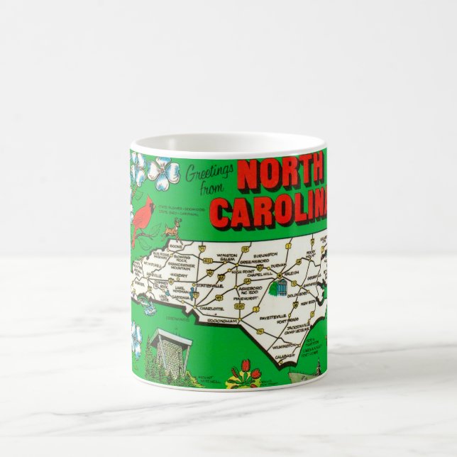 Green North Carolina Map Tasse (Mittel)