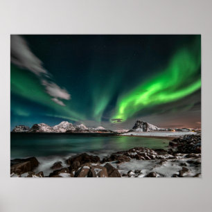 Green Northern Lights Arctic Poster