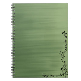 Green Notebook with Floral Accent – Stylish Journa Notizblock
