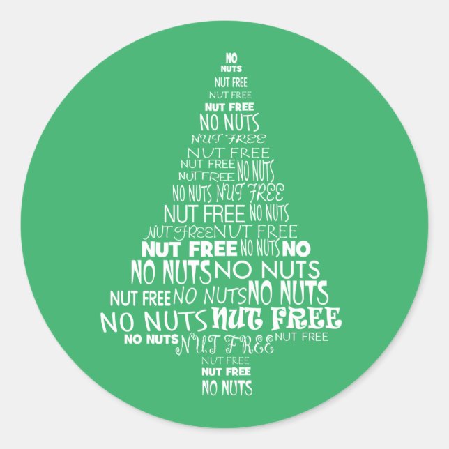 Green Nut Free No Nuts Baking Étiquette Christmas  (Devant)