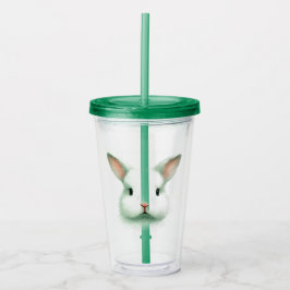 Green Oaster Bunny Face Acrylic Tumbler Acryltrinkbecher