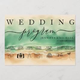 Green Ocean Beach Watercolor Signature Program Programm