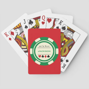 Green Off White Casino Poker Chip Gambler Spielkarten