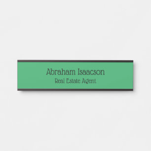 Green Office Door Sign Real Anwesen Agent Moderne Türschild