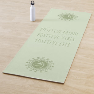 Green Om & Mandala Positive Mind Vibes & Life Yogamatte