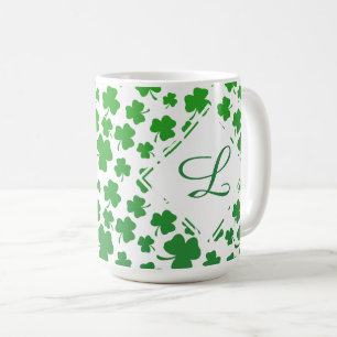 Green Ombre 3-Leaf Clover Kleeblatt Muster Kaffeetasse