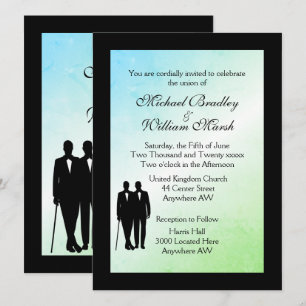 Green Ombre Gay Faire-part de mariage