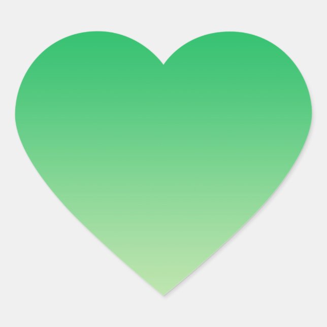 Green Ombre Herz-Aufkleber (Vorderseite)