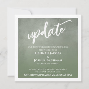 Green Ombre Postponed Wedding Update Card Einladung