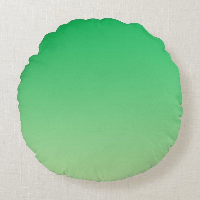 Green Ombre Rundes Kissen (Vorderseite)