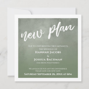 Green Ombre verschoben Hochzeit neue Plan Card Einladung