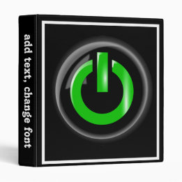 " Green on " Black Power Button 2,5 Cm Ordner