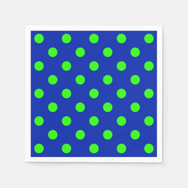 Green on Blue Polka Dots Design Serviette (Vorderseite)