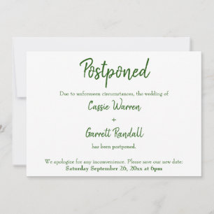 Green on White reporté Mariage Faire-part