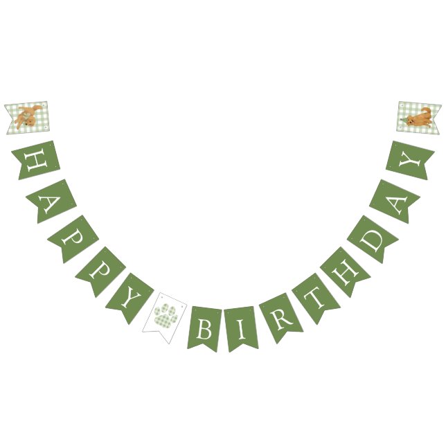 Green One Golden Year Retriever Birthday Wimpelkette (Alle)
